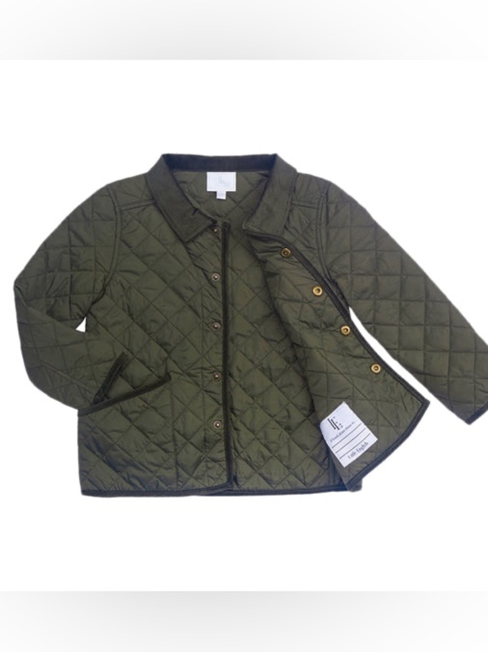 Little English Quilted Olive Green Puffer Jacket
